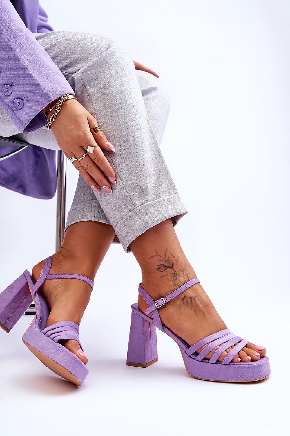 Sandalai su kulnu model 179119 Step in style