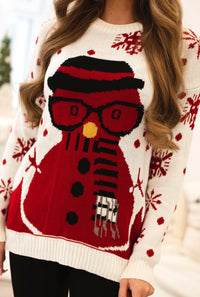 Kalėdinis megztinis su sniego seniu