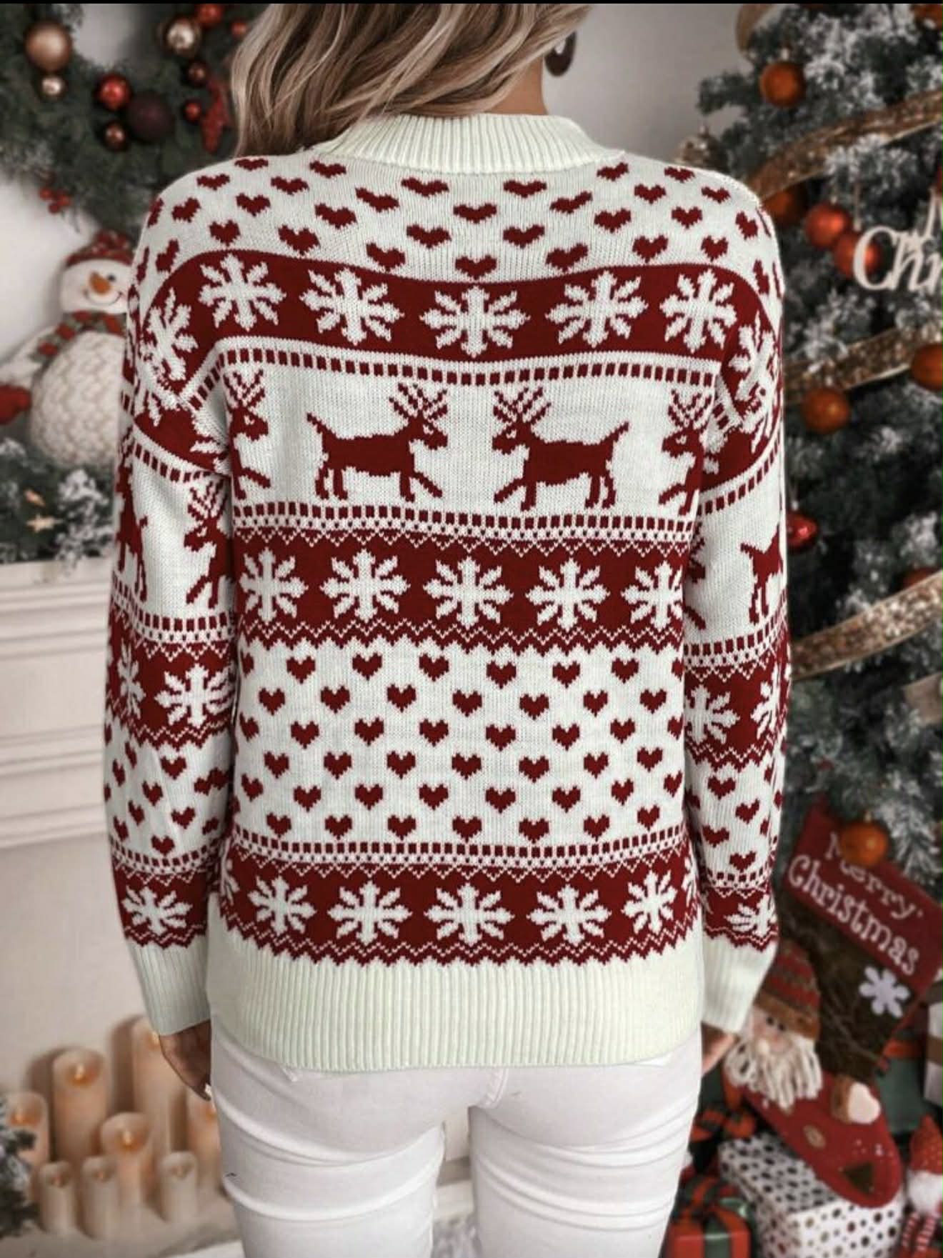 Moteriškas Kalėdinis megztinis