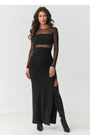  Ilga suknelė model 218306 Makadamia 