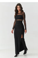  Ilga suknelė model 218306 Makadamia 