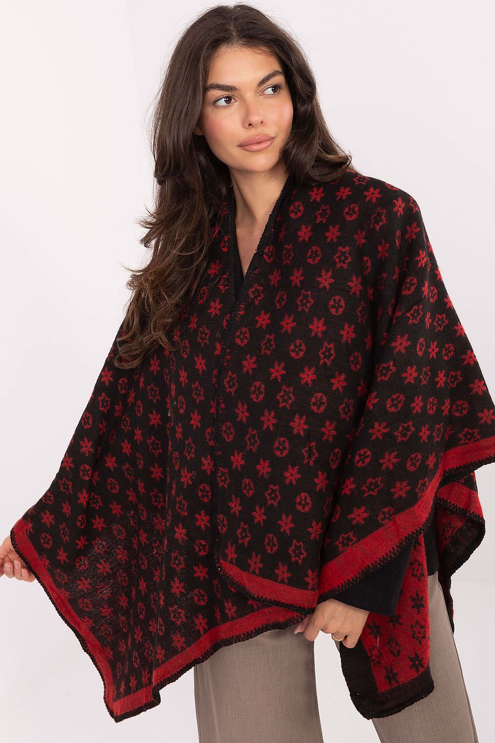 Stylish poncho with a pattern