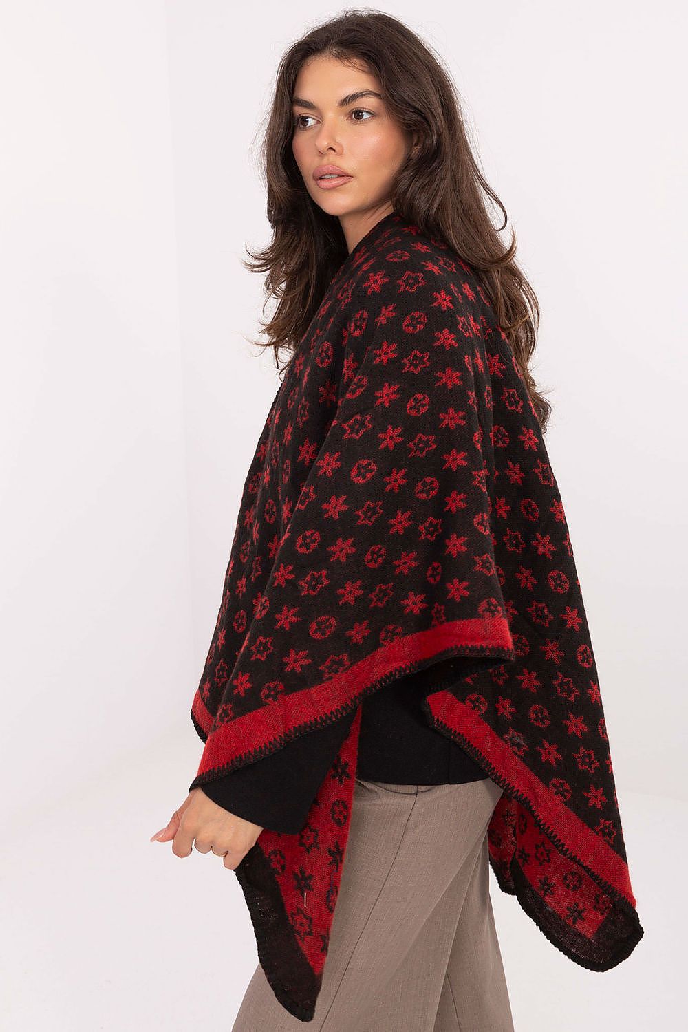 Stylish poncho with a pattern