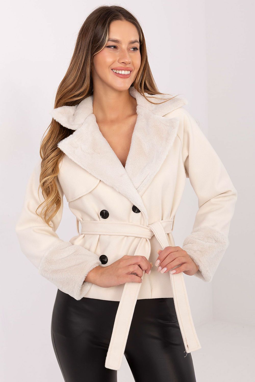 Short coat with fur “Rue Paris”