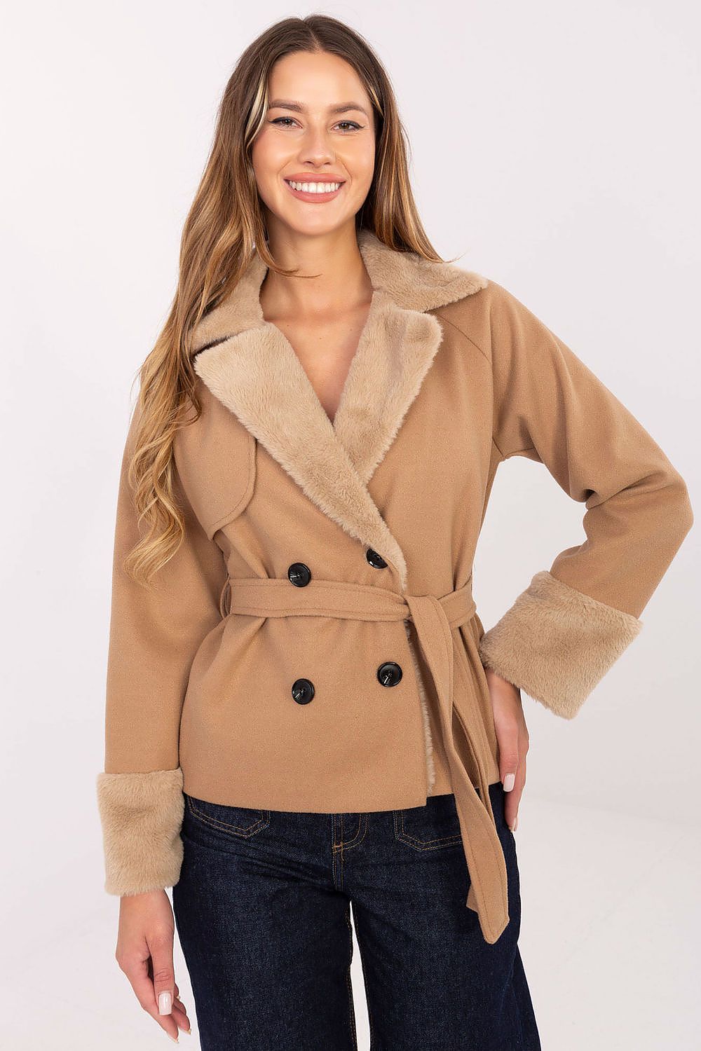 Short coat with fur “Rue Paris”