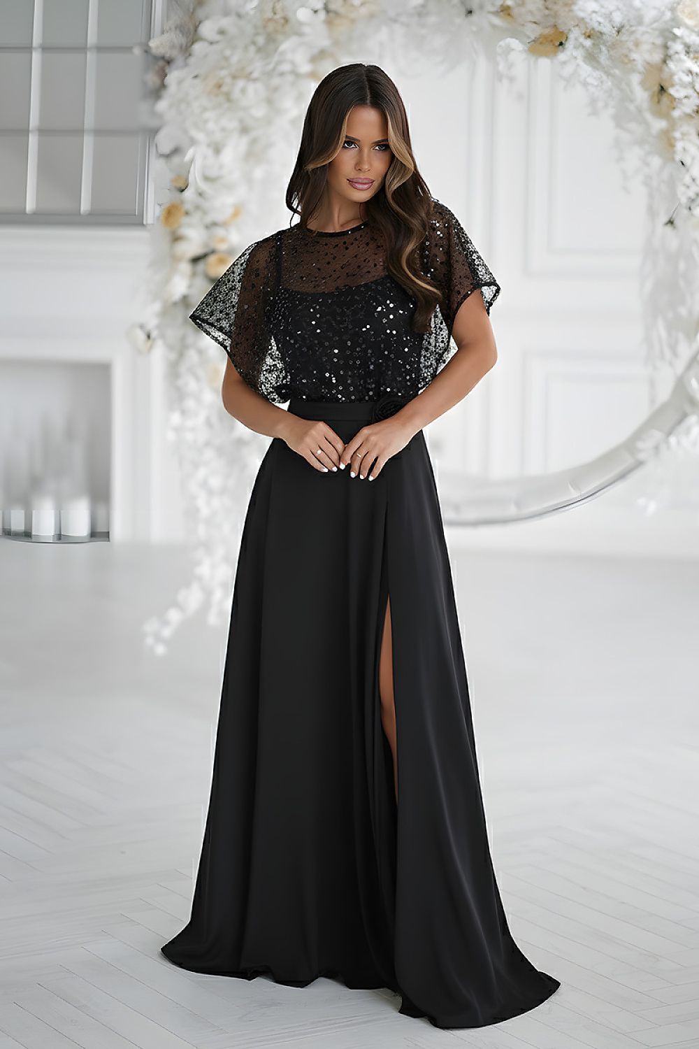 Long dress in Bicotone