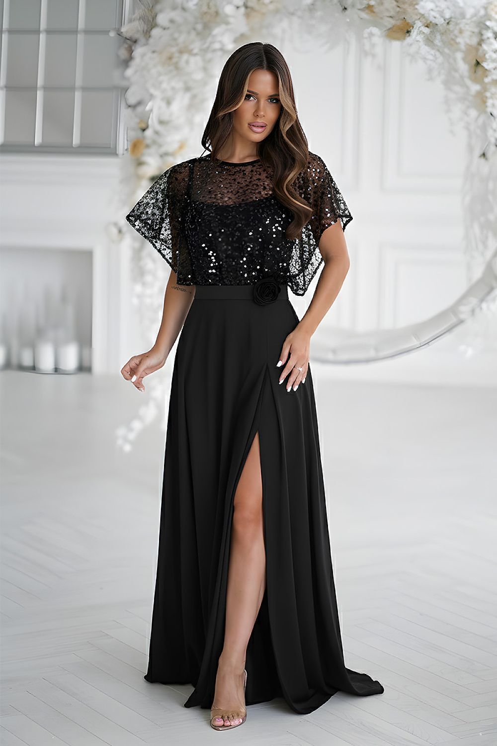 Long dress in Bicotone