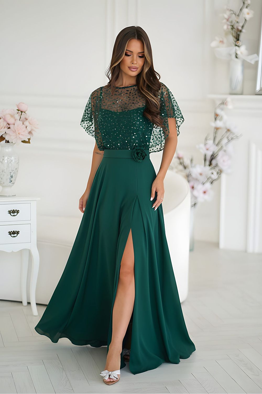 Long dress in Bicotone