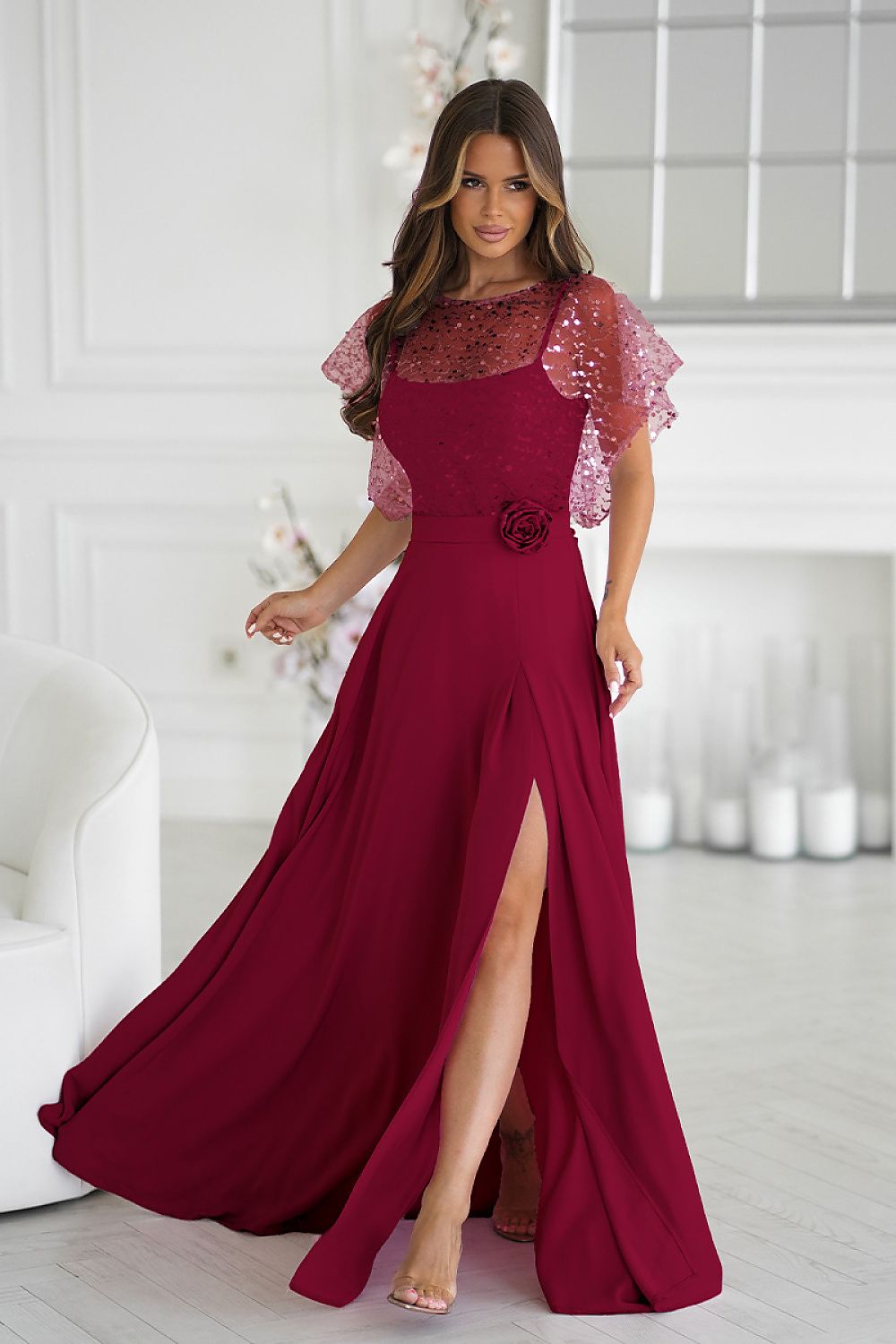 Long dress in Bicotone