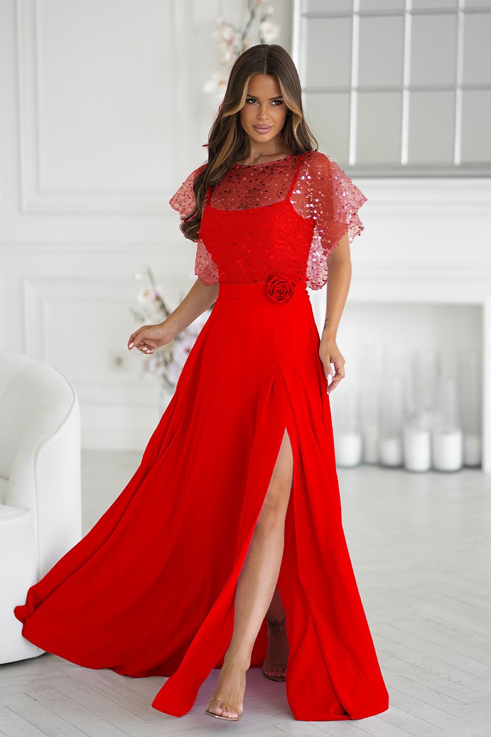 Long dress in Bicotone