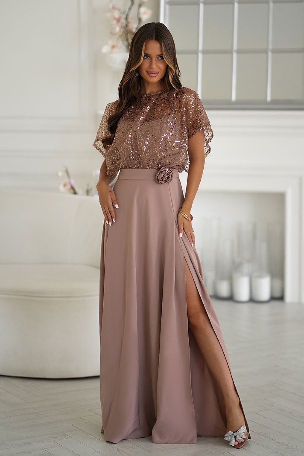 Long dress in Bicotone