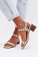 Sandalai su kulnu model 225111 Step in style