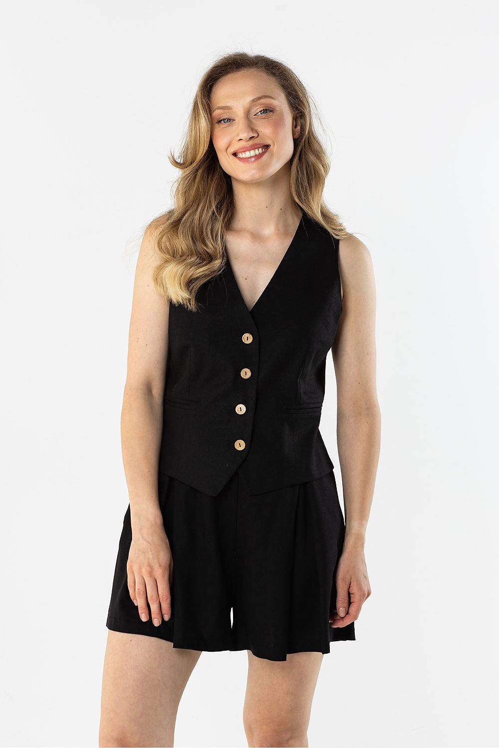 Moteriška lininė liemenė