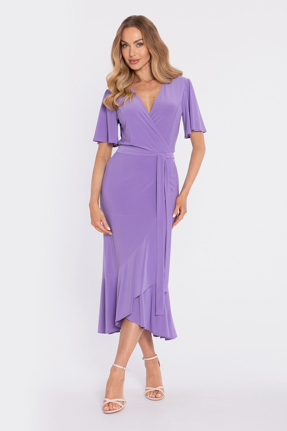 Elegantiška violetinės spalvos suknelė