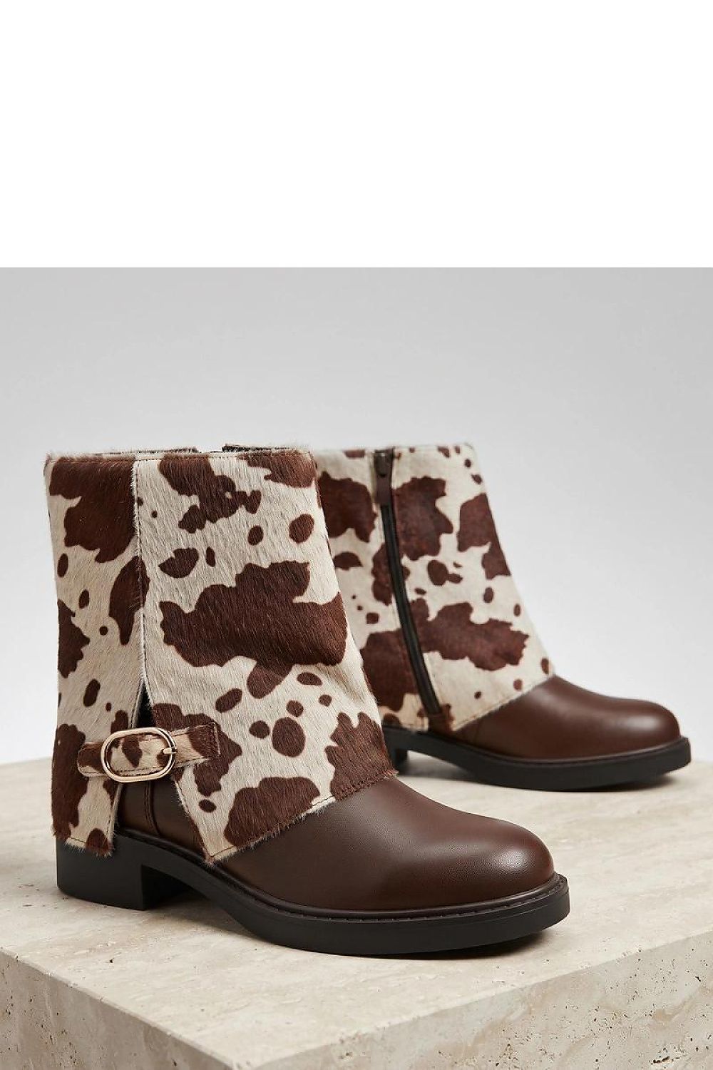 Brown spotted insulated boots