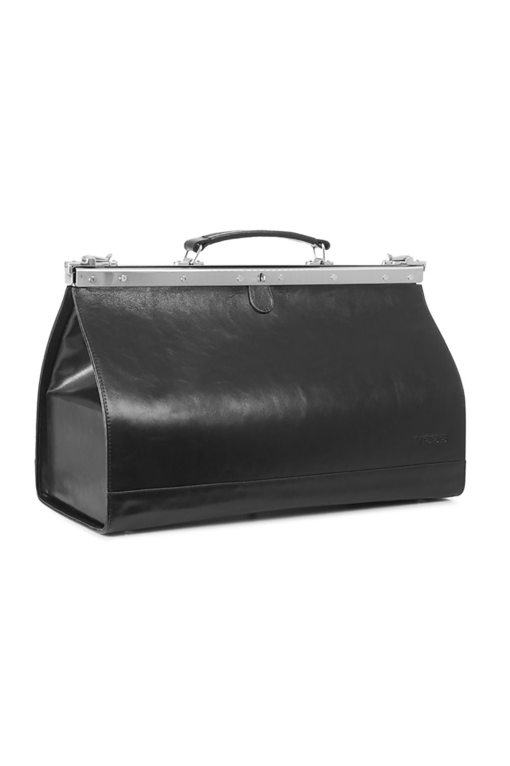 Elegantiškas juodos spalvos natūralios odos krepšys Verosoft 45 cm